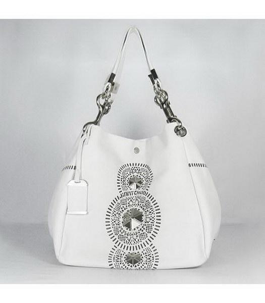 Lola medio Slouchy Tote_White Lamskin